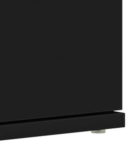 Fekete Cipőszekrény 80x39x180 cm Mérnöki Fa