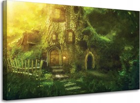 Vászonkép Ház a fában Olajfestmény 100x60 cm Ideális ajándék