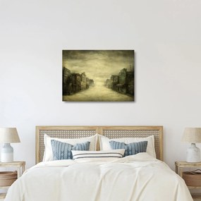 Egy nyugati város képe (üvegen) (70x50 cm)