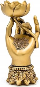 Varada Mudra arany gyertyatartó lótusz mintával figura, lakberendezés