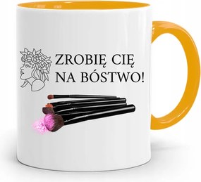 Sárga Bögre Kozmetikusnak Istenemre Készítek fényképes nyomattal