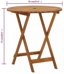 összecsukható tömör akácfa kerti asztal 70 cm