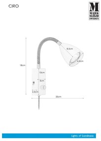 Markslöjd 106588 - Dimmelhető fali lámpa CIRO 1xGU10/7W/230V fehér