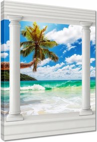Vászonkép 50x70 Paradicsomi tengerpart pálmafákkal