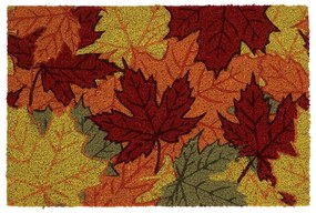 Őszi levél mintás kókuszrost lábtörlő, 60 x 40 cm