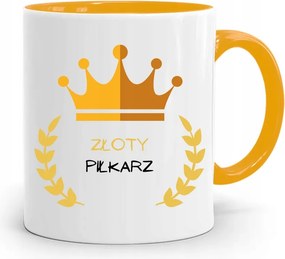 Sárga Bögre Labdarúgónak Arany Labdarúgó Ajándék fényképes nyomtatással