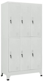 vidaXL acél öltözőszekrény 6 rekesszel 90 x 45 x 180 cm