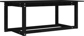 vidaXL fekete tömör fenyőfa dohányzóasztal 110 x 55 x 45 cm