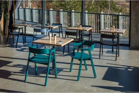 Petróleum színű tölgyfa karfás étkezőszék Flip – Gazzda