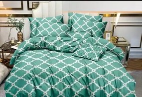 Ágyneműszett 200x220 Pamut Szatén Zöld 4 részes