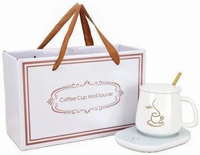 Kerámia bögre készlet elektromos melegítővel - Lucky - ajándékcsomagolásban