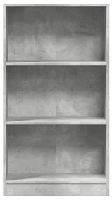 betonszürke szerelt fa könyvespolc 60 x 24 x 109 cm
