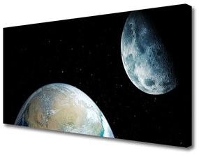 Vászonkép falra Föld Hold Tér 100x50 cm