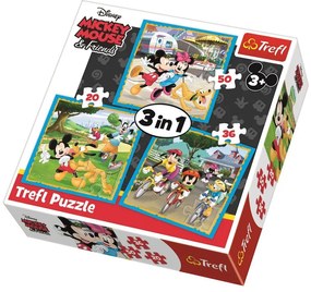 Gyermek puzzle - Mickey and friends - 3 az 1-ben