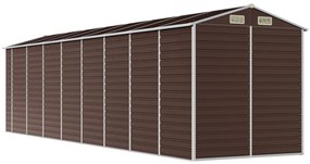 barna horganyzott acél kerti fészer 191 x 725 x 198 cm