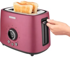 Sencor - Kétnyílásos kenyérpirító melegítőrácssal 1000W/230V rózsaszín