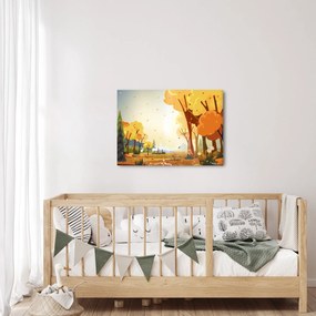 Kép - őszi táj, illusztrációk (70x50 cm)