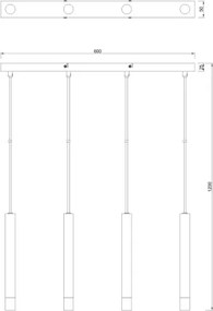 Zuma Line P241125804BL - VELIC kábeles csillár 4xG9/5W/230V fekete