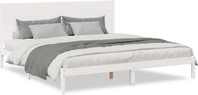 vidaXL fehér tömör fa extra hosszú ágykeret matrac nélkül 200 x 220 cm