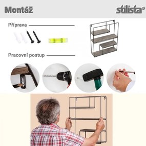 Fali polc Stilista Sötét fa 40 x 49,5 x 11,5 cm