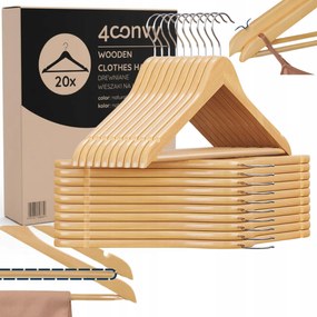 20x 4CONVY Ruhaakasztók Ruházat Fa szekrény erős forgatható