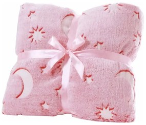 Sötétben világító takaró ujjal és kapucnival - Rózsaszín