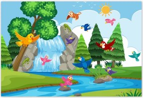 Poszterek 185x125 Állatok Vízesés