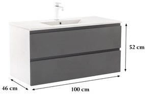 Vario Pull 100 alsó szekrény mosdóval