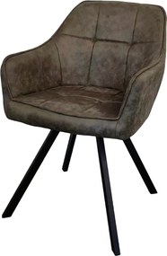 Forgó étkezőszék, zöld szövet csiszolt bőr hatással, SAMANTA