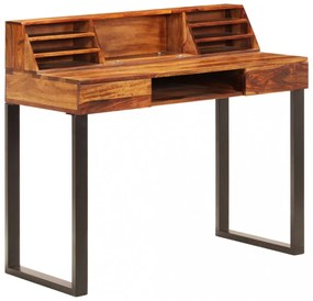 tömör kelet-indiai rózsafa és acél asztal 110 x 50 x 94 cm
