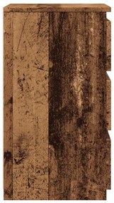 2 db antik fa színű szerelt fa éjjeliszekrény 40x35x62,5 cm