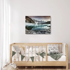 Kép - tó télen (üvegen) (70x50 cm)