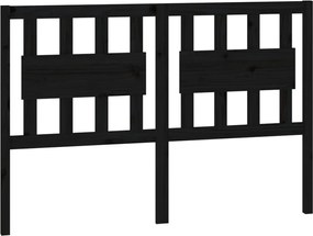 vidaXL fekete tömör fenyőfa ágyfejtámla 125,5 x 4 x 100 cm