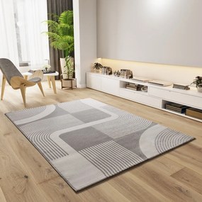 Világosszürke-elefántcsont színű szőnyeg 133x190 cm Flora – Universal