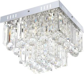 Globo 68594-6A Mennyezeti króm, akril , LxBxH:320x320x240, tartozék: 6xLED 3W 9,6V, 6X250lm, 4000K