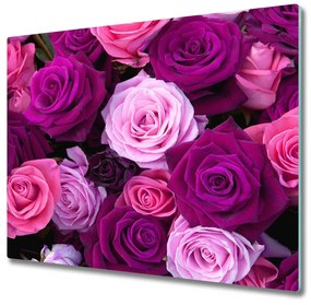 Üveg vágódeszka Roses 60x52 cm