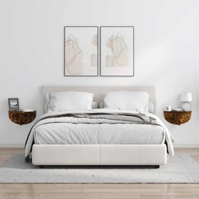 vidaXL Falpolc 2 pcs Füstölt tölgy 38 x 19 x 19 cm Faanyag