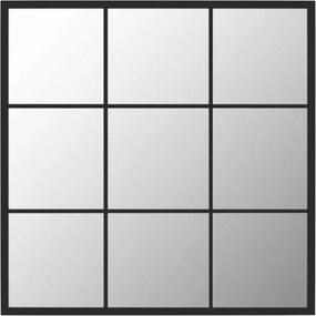 vidaXL fekete fém fali tükör 60 x 60 cm