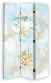 Gario Paraván Repülo bálna és hajó a nap folyamán Méret: 110 x 170 cm, Kivitelezés: Klasszikus paraván