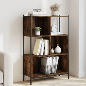 füstös tölgy színű szerelt fa könyvszekrény 72x28x109 cm