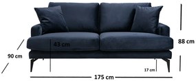 Papira 2 Navy Blue kanapé