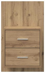 vidaXL Fali éjjeli szekrény 2 pcs Artisan tölgy 48,5 x 32,5 x 80 cm