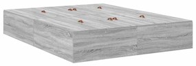 Ágykeret tárolóval Szürke sonoma 236.5 x 140 x 31.5 cm Faanyag