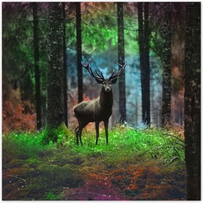 Poszterek 140x140 Szarvas a mesĂ©s erdĆben