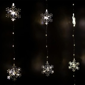 Kültéri fényfüggöny Snowflakes, 120x120cm, LED,meleg fehér, időzítő, 8 funkció, 120 cm