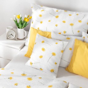 Goldea krepp ágyneműhuzat - pitypangok 140 x 200 és 70 x 90 cm