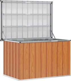 vidaXL Kültéri Tároló Doboz faszínű 109 x 67 x 65 cm Horganyzott Acél