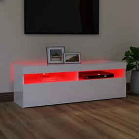 vidaXL magasfényű fehér TV-szekrény LED-lámpákkal 120 x 35 x 40 cm