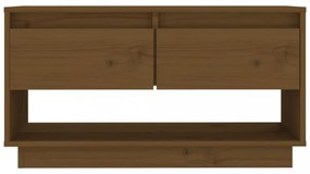 mézbarna tömör fenyőfa TV-szekrény 74 x 34 x 40 cm