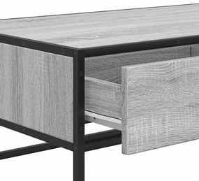 szürke sonoma szerelt fa és fém dohányzóasztal 100 x 50 x 35 cm